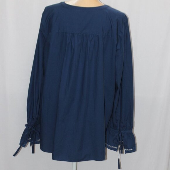 Loft Dark Navy Boho Puff Long Sleeve Top - Picture 5 of 11